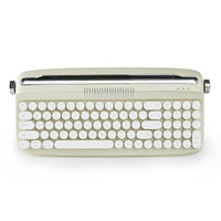 1 x RAW Customer Returns YUNZII Upgraded Wireless Typewriter Vintage Keyboard with Built-in Stand, USB-C Bluetooth Keyboard with Round Keycap, Multi-Device for Win Mac B309, Shami  - RRP €64.1