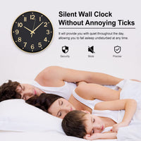 1 x RAW Customer Returns HZDHCLH 30CM Wall Clock Modern Quartz Silent Round Wall Clocks Without Ticking Noise Decorative Wall Clock for Living Room, Bedroom, Kitchen - RRP €21.17