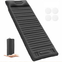 1 x RAW Customer Returns WGYTECH Camping Sleeping Pad Double Ultralight Mattress, 10cm Thickened Air Mattress Camping with Pillow and Foot Press Pump, Outdoor Inflatable Ultralight Sleeping Pad for Hiking, Beach Gray  - RRP €41.57