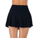 1 x RAW Customer Returns PANAX Women s Girls High Waist Swim Skirt - Mini Bikini Bottoms Beach Skirt with Inner Briefs Black, Size XXL - RRP €23.09