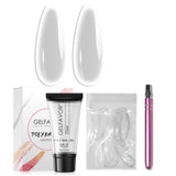 100 x Brand New GELFAVOR Clear Poly Nail Gel Kit 2 30G Transparent Nail Gel with False Nail Tip and Nail Brush Poly Nail Extension Gel Lengthening Builder Enhancement Gel Poly Nail Gel Kit for Beginners - RRP €1244.0