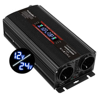 1 x RAW Customer Returns 12V 24V 230V Yinleader Modified Sine Wave Inverter 1500W 3000W Voltage Converter LCD with 2 Sockets 1 USB - RRP €109.99