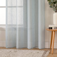 1 x RAW Customer Returns MIULEE Set of 2 Voile Curtains Sheer Linen Curtain with Eyelets Transparent Linen Look Curtain Eyelet Curtain Living Room Window Curtain Translucent Decorative Curtain Bedroom 140 x 245 cm W x H Grey-blue - RRP €33.89