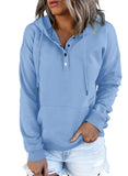 1 x RAW Customer Returns Dokotoo Women s Button Down Hoodie Pullover Long Sleeve Autumn Winter Sweatshirt Top Jumper, Sky Blue, S - RRP €40.33