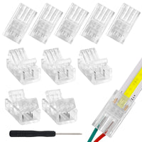 1 x RAW Customer Returns Aroidful 10 pieces 2-pin 8 mm COB LED connector for connecting COB LED strips with screwdriver  - RRP €9.99