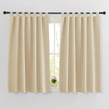 1 x RAW Customer Returns PONY DANCE window curtains with loops, opaque curtains for the kitchen, blackout curtains, kitchen curtains, short curtains, 2 pieces, H 137 x W 140 cm, Biscotti Beige - RRP €29.95