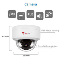 1 x RAW Customer Returns Anpviz 4K HD POE IP Dome Camera Outdoor Indoor, 8MP IP Surveillance Camera CCTV Camera IR Night Vision Motion Detection Waterproof for Outdoor Audio Microphone 108 Viewing Angle U Series  - RRP €104.89