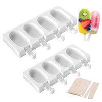 1 x Brand New Ice Cream Molds 2 Pieces Silicone Ice Cream Shapes Ice Cream Molds Ice Cream Stick Mold Silicone Popsicle Molds Ice Cream Molds for DIY Desserts, Chocolate, with 50 Ice Cream Sticks - RRP €22.8