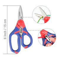 1 x RAW Customer Returns WORKPRO 2 in 1 electrician s scissors, cable scissors, universal scissors, multi-function scissors with wire stripper, 152MM, universal scissors made of stainless steel - RRP €13.93