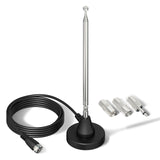 1 x RAW Customer Returns Bingfu FM Radio Antenna Digital Telescopic Antenna for Indoor Use with Magnetic Base 3 m Extension Cable for 75 Ohm DAB DAB FM Radio Tuner Stereo AV HiFi Receiver - RRP €19.67