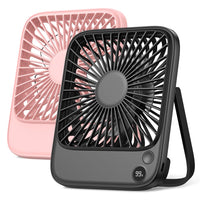 1 x RAW Customer Returns TOPK Desk Fan Table Fan Rechargeable 2 Pack 4500mAh Battery Operated, Quiet Slim Personal Fan with Power and Speed Display for Office Travel Library - RRP €29.99