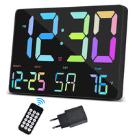 1 x RAW Customer Returns SZELAM Digital Clock Large Display, 11.5 Digital Wall Alarm Clock with Radio Remote Control, LED Oversized Wall Clock with Date Temp, 12 24H, Adapter, Snooze Alarm Clock for Home, Bedroom, Office, Gym - RRP €40.33