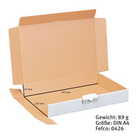 1 x RAW Customer Returns smiley pack 25x maxi letter boxes 320x225x50mm white size and quantity selectable shipping box goods post goods shipment book shipment post box brown white DHL Hermes DPD GLS UPS Deutsche Post 25 pieces white  - RRP €18.14