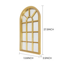 1 x RAW Customer Returns ZeRyan Wall Mirror Gold Wall Decoration Mirror Window Mirror 35 x 70 x 2.5 cm Curved Country House Wall Mirror for Entrance, Bedroom, Living Room, Bathroom Gold  - RRP €26.21