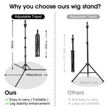 1 x RAW Customer Returns DanseeMeibr Plus Doll Head Stand, Practice Head Stand Reverse Foldable Tripod Adjustable Wig Stand Practice Head Tripod - RRP €20.98