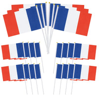 2 x Brand New LETTERASHQP France Flag10 France Hand Flags 10 Olympic France Flags Small Hand Flag Mini France Hand Flag Handheld Flag France Olympic World Cup Sports Decoration - RRP €36.0