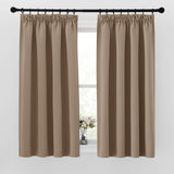 1 x RAW Customer Returns Pony Dance Curtains Short Blackout Curtain Ruffle Tape Set of 2 Opaque Curtains with Ruffle Tape Thermal Curtain Cold Protection H 145 x W 140 cm Cappuccino - RRP €24.35