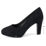 1 x RAW Customer Returns Milisente Pumps Women Elegant Wedding Bridal Shoes Comfort High Heels With 8cm Block Heel Suede Black 38  - RRP €40.33