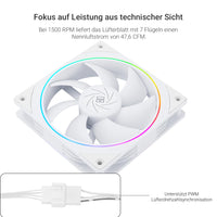 1 x RAW Customer Returns Thermalright TL-S12W CPU Fan 120mm Case Cooler Fan comes with ARGB light effect, PC PWM Silent Computer Fan with 1500RPM speed, CPU Cooling Fan White 3-Pack  - RRP €14.71