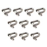 1 x RAW Customer Returns M4 D Shackle 304 Stainless Steel 10 pieces  - RRP €26.4