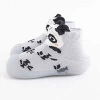 1 x RAW Customer Returns FedMois 2 Pack Baby Socks Slippers Anti-Slip Crawling Shoes First Walker Shoes, Cow and Panda, 18 Months - RRP €60.0