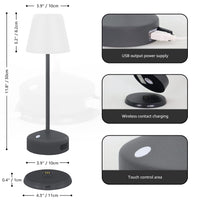 1 x RAW Customer Returns Cordless Table Lamp Cordless Battery Operated Table Lamp with Touch Switch Waterproof Outdoor Desk Lamp with USB Charging, Suitable for Bedrooms Kitchens Hotels - RRP €40.33