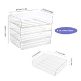 1 x RAW Customer Returns Greentainer Desk Organizer - 4 Stackable Boxes for Painting Tools, Envelopes, Scissors, A4 Documents. Space saving organizer for home and office, transparent - RRP €35.99