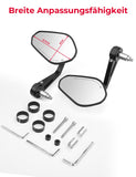 1 x RAW Customer Returns KEMIMOTO handlebar end mirror motorcycle, 2 pieces motorcycle mirror rear view mirror E-tested, 360 rotatable handlebar mirror, 7 8 22 mm side mirror compatible with scooter scooter ATV MT07 - RRP €59.99