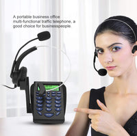 1 x RAW Customer Returns ASHATA Mini FSK DTMF Business Landline Telephone, Call Center Telephone with Hands-Free Headset, Call Center Corded Telephone Backlight for Office, Automatic Manual Answer - RRP €40.13