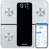 1 x RAW Customer Returns Vitafit body fat scale personal scale with APP, body analysis scale with Bluetooth, scale for people with body fat and muscle mass, BMI, protein, BMR, silver - RRP €25.56