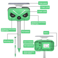 1 x RAW Customer Returns Gobesty cat deterrent for garden, marten deterrent ultrasound, solar animal repeller up to 10m range, waterproof cat deterrent with motion detector t frequency 13-60 kHz for garden raccoons dog - RRP €19.82