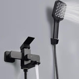 1 x RAW Customer Returns SHANFO bathtub faucet with hand shower, faucet bathtub set, bath faucet with shower, bath mixer set, black, 9Y3OK - RRP €89.99