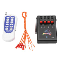 1 x RAW Customer Returns Wireless fireworks with 12-button remote control, 1 receiver, 4 connection cables, radio fireworks ignition system - RRP €29.68