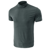 1 x RAW Customer Returns Aro Lora Men Slim Fit Turtleneck Tshirt Muscle Basic Thin Lightweight Tees Sports Underwear Work Green L - RRP €23.1