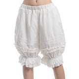 4 x Brand New Fiamll Women s Cute Bloomers Shorts Pajama Pants with Ruffles Victorian Stylish Bloomers Shorts Bermuda Pants Short White S M - RRP €120.96