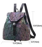 1 x RAW Customer Returns Geometric Bags Reflective Backpack Women, Handbag Holographic Holo Shoulder Bag Wallet Geometric Luminous Bags Set Cell Phone Bag NO.2 - RRP €29.24