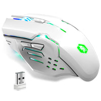 1 x RAW Customer Returns EMPIRE GAMING - RF903 Gaming Mouse, 2.4GHz Wireless Rechargeable - LED Backlight RGB - Ergonomic - 4800 DPI 500 Hz - PS4,PS5,XboxOne Series,PC and Mac - White - RRP €21.99