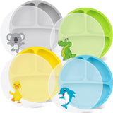 1 x RAW Customer Returns Silicone children s plates with suction cup and lids, BPA-free baby plates for babies and toddlers, dishwasher and microwave safe baby plates with suction cup, divided non-slip baby dishes 4 pieces - RRP €18.83