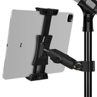 1 x RAW Customer Returns Peastrex IPad holder for microphone stand tablet cell phone holder microphone music stand adjustable rotatable with super grip clamp for iPad Pro 12.9 Air Mini, Android, 4 to 13.5 inch iPhones Tablets - RRP €23.93