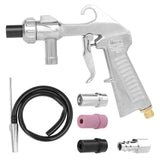 1 x RAW Customer Returns EFUTURETIME Compressed Air Sandblasting Gun with Rubber Hose 1M , a Ceramic Nozzle, a White and Black Metal Nozzle, an Air Connection Nozzle - RRP €34.28