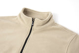 1 x Brand New Oralidera men s fleece sweatshirt, long-sleeved fleece pullover, troyer with quarter zip, winter pullover, fleece jackets, jumper with stand-up collar, beige, XXL - RRP €29.5