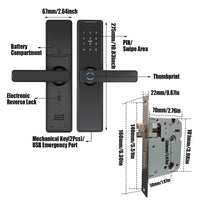 1 x RAW Customer Returns Smart Lock for Front Door, Fingerprint Door Lock, Electronic Digital Lock with Keypad, APP Control, Support WiFi and Bluetooth, Smart Lock with Handle for Bedroom, Home, Hotel - RRP €96.99