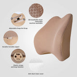 1 x RAW Customer Returns Livtribe lumbar support pillow for car seat, memory foam support pillow for the lower back, ideal lumbar pillow for car seats, office chair, wheelchair beige  - RRP €31.22