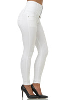 1 x RAW Customer Returns Elara Women s Jeans High Waist Push Up Skinny Fit Chunkyrayan 1166 White-40 L  - RRP €29.24