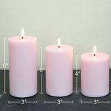 1 x RAW Customer Returns Eywamage Pink Flameless Pillar Candles with Remote Control, Flickering Battery LED Wax Candles 3 Pack - RRP €25.2