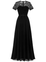 1 x RAW Customer Returns Dressystar Women s Lace Dress Wedding Bridesmaid Dress Maxi Long Party Dresses Black S - RRP €55.85