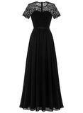 1 x RAW Customer Returns Dressystar Women s Lace Dress Wedding Bridesmaid Dress Maxi Long Party Dresses Black S - RRP €55.85