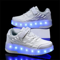 1 x RAW Customer Returns Boy Girl Shoes Children s Shoes with Wheels LED Luminous Shoes Outdoor Sports Shoes Flashing Shoes Skateboard Shoes Sneakers Gift for Birthday, Party, Christmas - RRP €53.44