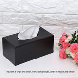 1 x RAW Customer Returns MAGT Tissue Box, Wooden Facial Tissue Box Elegance Rectangular Tissue Dispenser for Living Room Bedroom Kitchen Black  - RRP €21.17