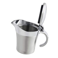 1 x RAW Customer Returns WingFly Stainless Steel Thermal Gravy Boat Double Insulated Thermal Gravy Boat Sauce Jug Sauce Cup Sauce Bowl with Lid for Serving Sauce, Vanilla Sauce, Cream, Gravy 750 ml  - RRP €24.43